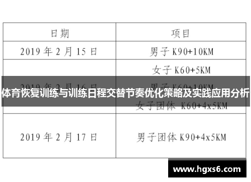 体育恢复训练与训练日程交替节奏优化策略及实践应用分析